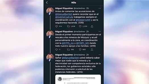 Responde Riquelme a Bartlett que su interés está en los productores