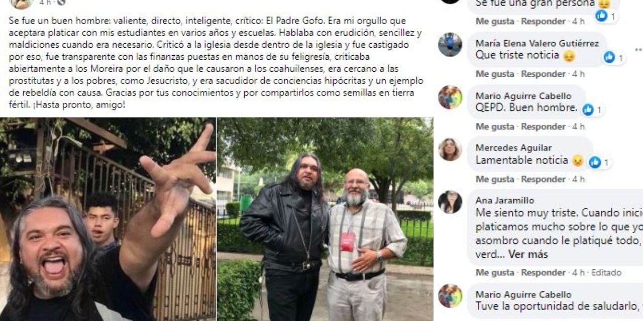 Amigos lamentan la muerte del padre Gofo