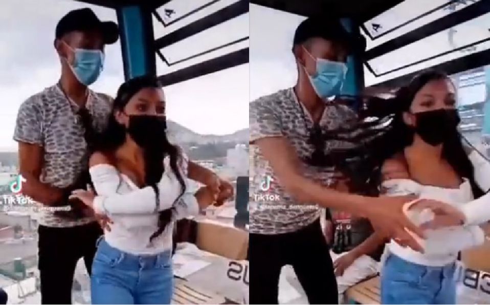 ‘Quémame, pero déjame la piel’; pareja arma ‘bailongo’ en el Cablebús