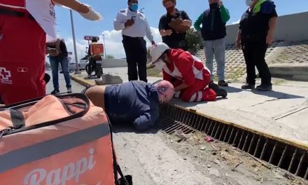 Repartidor de comida termina lesionado