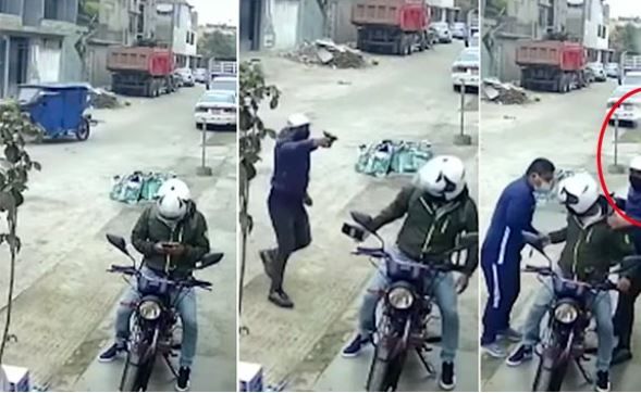 ¡Ayuda divina! Costal de cemento cae desde el cielo y frustra un asalto