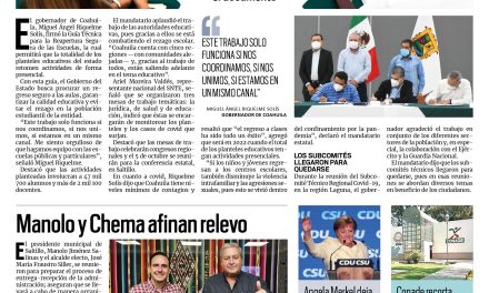 Portada [28 de septiembre de 2021] Blindan escuelas contra covid; Manolo y Chema afinan relevo, y más…