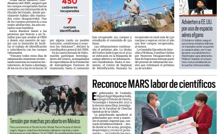 Portada [29 de septiembre de 2021] CRIH identifica a siete desaparecidos; reconoce MARS labor de científicos, y más…