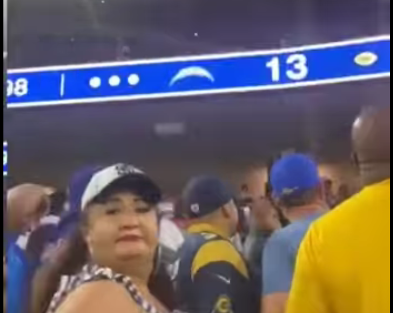 Video: Aficionada provoca pelea en un juego de la NFL