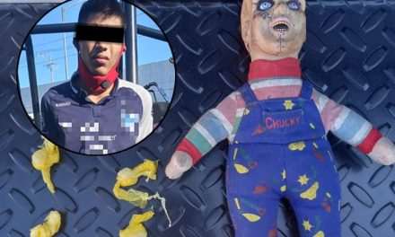 Arrestan a joven que transportaba cristal en un peluche de Chucky