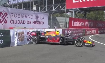 ¡Ay Checo…! Pérez choca durante entrenamiento del Gran Premio de México (video)