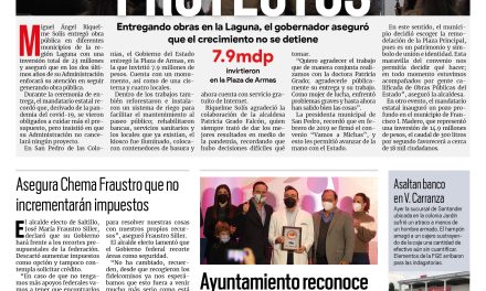 Portada [27 de noviembre de 2021] No se cancelarán proyectos; Ayuntamiento reconoce a la juventud saltillense y más…