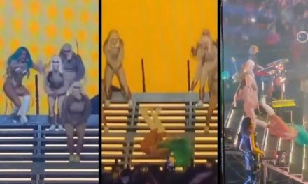 Karol G sufre aparatosa caída y hace evidente que hace playback (Video)