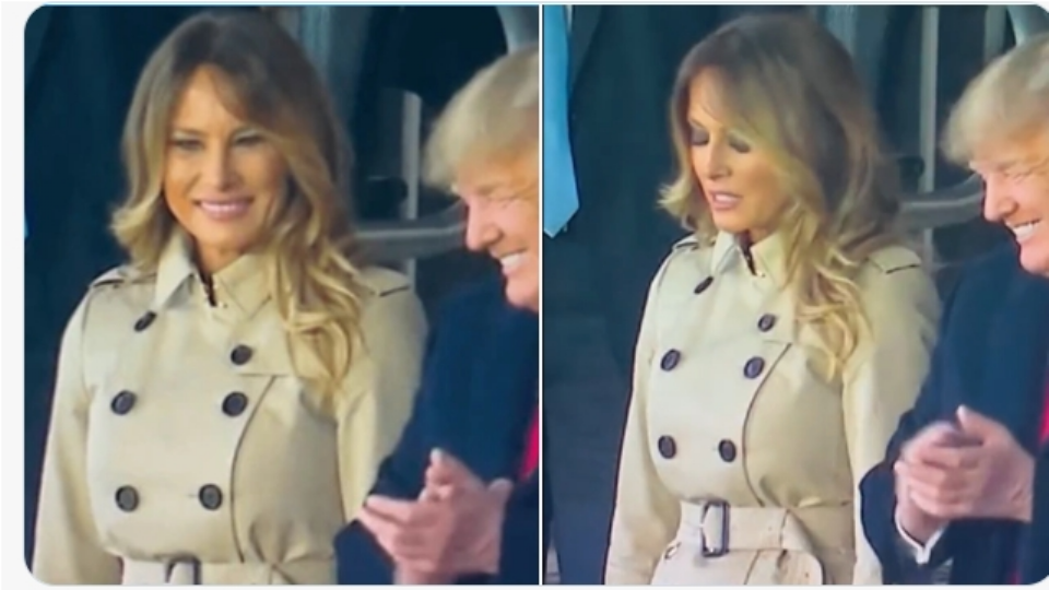 El gesto que Melania le hizo a Trump y se hizo viral (video)