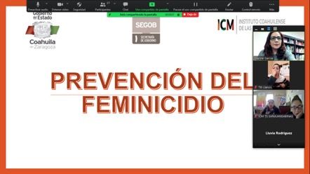 Instituto Coahuilense de las Mujeres se capacita sobre prevención del feminicidio
