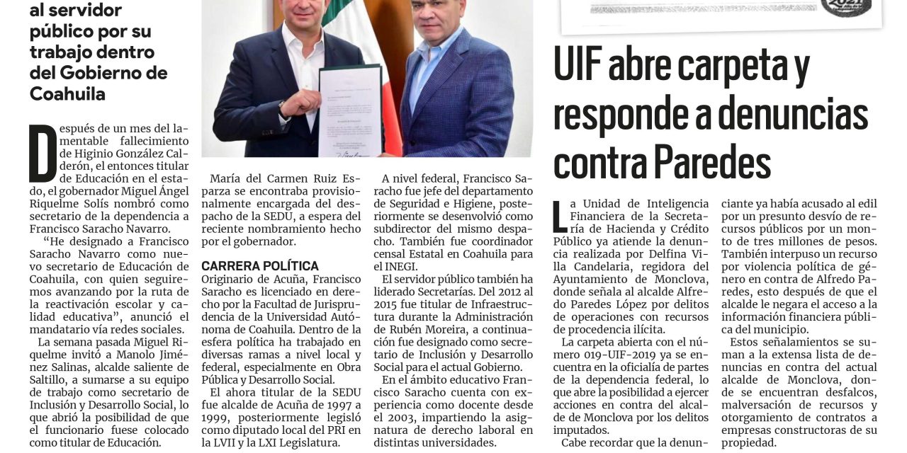 Portada [15 de diciembre de 2021] UIF investiga acusaciones contra Alfredo paredes; MARS inaugura Transporte Empresarial del Norte y más…