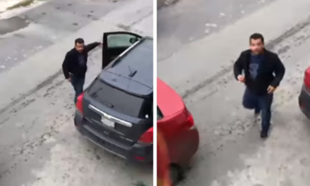¡Descarado!; captan a presunto ladrón de autopartes en Nuevo León (video)