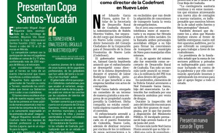 Portada [14 de enero de 2022] Señalan a Noé Garza por corrupto ; presentan Copa Santos-Yucatán y más…