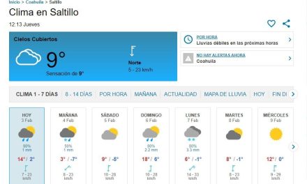 ¡Toma precauciones! Tendrá Saltillo temperaturas de hasta -7 grados