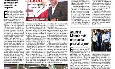 Portada [2 de febrero de 2022] Anuncian la llegada de Hisun a Coahuila; ‘se fortalecerán las inversiones en Saltillo’ y más…