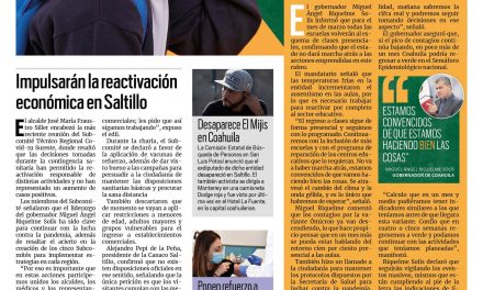 Portada [9 de febrero de 2022] Regresarán todos a clases presenciales; impulsarán la reactivación económica en Saltillo y más…