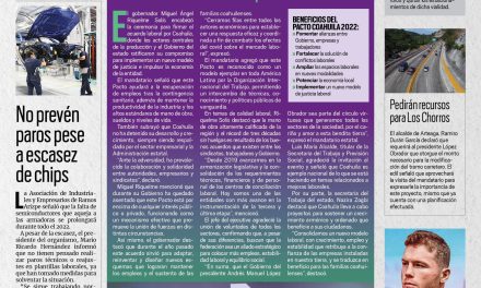 Portada [16 de febrero de 2022] MARS firma el Pacto Coahuila 2022; Chema Fraustro reconoce a mujeres policías y más…