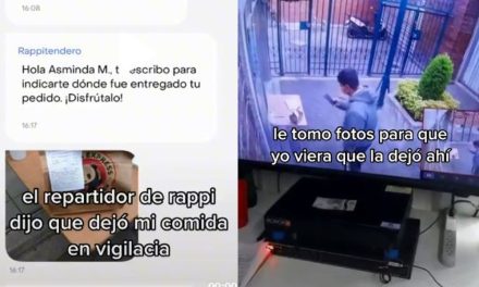 Repartidor finge dejar comida para luego robarla (Video)