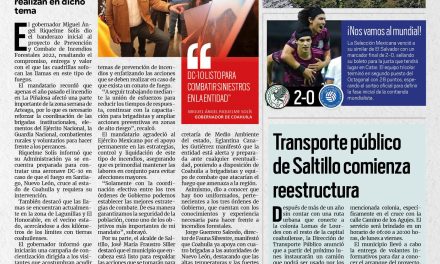 Portada [31 de marzo de 2022] Comienza campaña contra incendios forestales; Transporte público  de Saltillo comienza  reestructura y más…