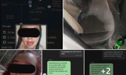 Chofer de Indriver en Saltillo acusa a una mujer de defecarse dentro de su auto y escapar