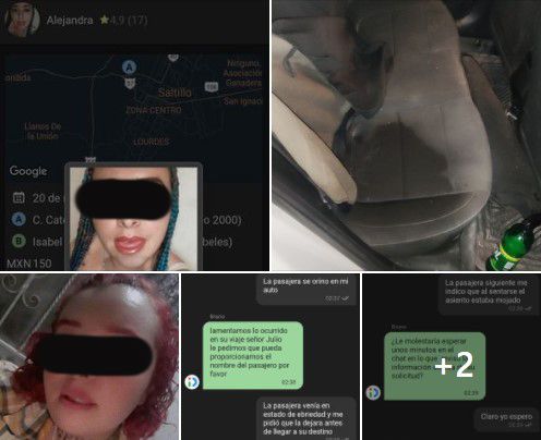 Chofer de Indriver en Saltillo acusa a una mujer de defecarse dentro de su auto y escapar
