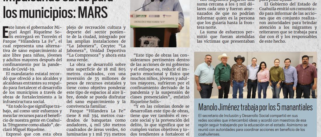Portada [6 de marzo de 2022] Rescatan a más de 200 migrantes; MARS impulsa obras para los municipios y más…
