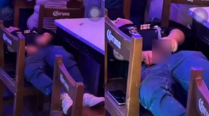 Hombre completamente ebrio se orina en un bar de Saltillo  (video)