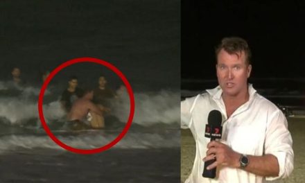 ¡Un héroe! Reportero interrumpe transmisión para salvar a niño que se ahogaba en el mar (Video)