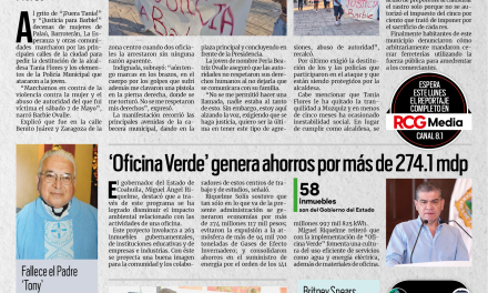Portada [15 de mayo de 2022] Múzquiz: Un pueblo sin ley; ‘Oficina Verde’ genera ahorros a Coahuila por más de 274.1 mdp y más…