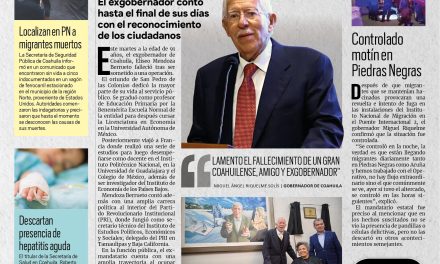 Portada [18 de mayo de 2022] Eliseo Mendoza deja un legado; controlado motín en PN y más noticias…