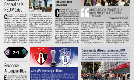 Portada [26 de mayo de 2022] MARS inicia programa educativo para mujeres; Chema Fraustro arranca programa de luminarias y más noticias…