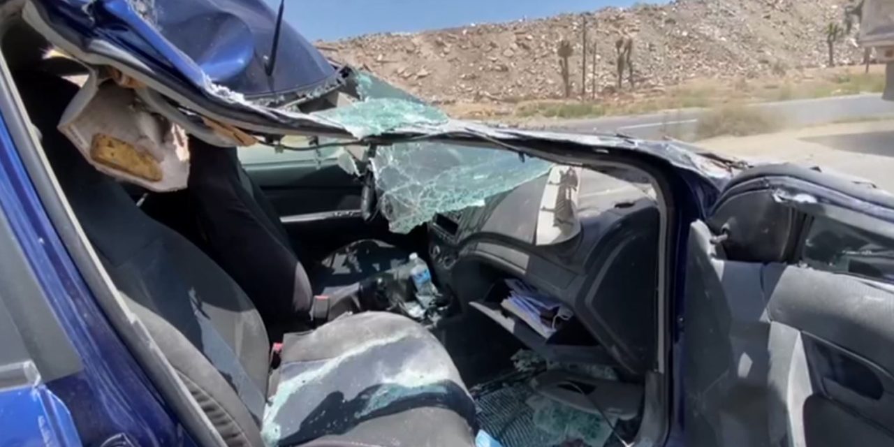 Mujer se lleva susto de su vida en accidente de carretera Saltillo-Torreón