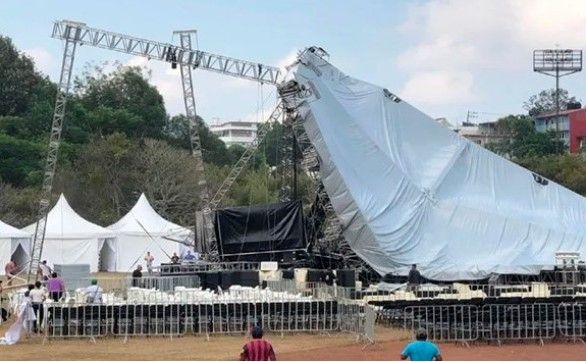 Colapsa escenario de Gloria Trevi a unas horas de presentarse