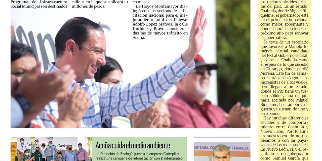 Portada Región Fronteriza [24 de junio de 2022] Refuerzan programa de pavimentación en Acuña; Presentarán plan para ahorro de agua potable  y más…