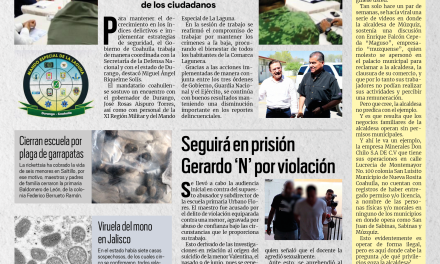 Portada RCG MEDIA [18 de junio de 2022] En Coahuila y Durango trabajamos por la seguridad: MARS; Seguirá en prisión Gerardo ‘N’ por violación y más…