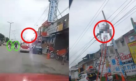 Hombre sufre terrible muerte; se electrocuta mientras realizaba una conexión a un poste (video)
