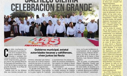 Portada RCG MEDIA [26 de julio de 2022] Saltillo cierra celebración en grande; Coahuila y Texas fortalecen lazos comerciales y más…