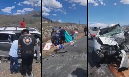 Trágico choque de frente deja cinco muertos y 12 heridos; viajaban hacia Monclova