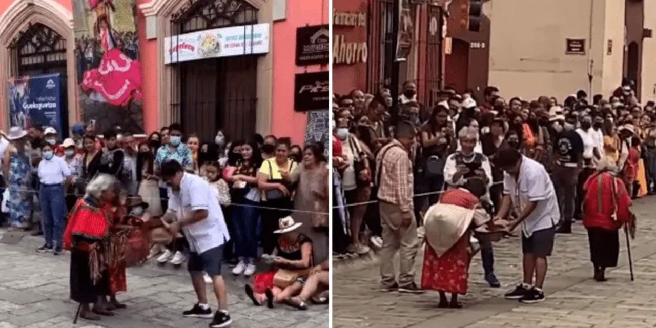 ¡Eso es México! Hacen colecta masiva para ancianitas que pedían dinero en La Guelaguetza (video)