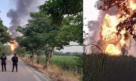 Se registra incendio en ducto de Pemex en Chacaltianguis, Veracruz (video)