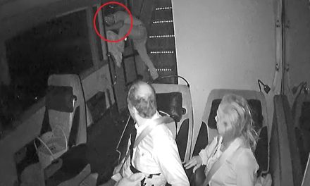 Hombre rompe el vidrio y se lanza para morir de un autobús en movimiento en San Luis (video)