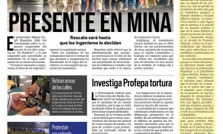Portada Región Centro [24 de agosto de 2022] Coahuila se mantendrá presente en mina: MARS; Investiga PROFEPA muerte de osezno; y más….