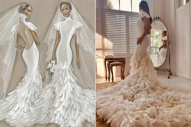 ¡Tres vestidos! JLo presume los diseños que utilizó en su boda con Ben Affleck