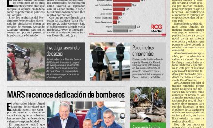 Portada RCG MEDIA [25 de agosto de 2022] Liderea Guadiana interna de Morena rumbo al 2023; MARS reconoce dedicación de bomberos; y más….