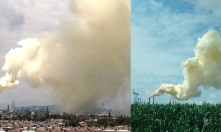 Extraña nube amarilla cubre el cielo en Salamanca, Guanajuato