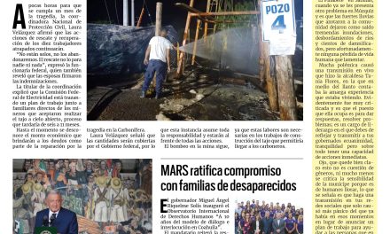 Portada Región Centro [2 de septiembre de 2022] Rescate en mina «El Pinabete» no se detiene; y más…