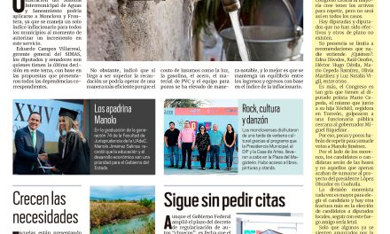 Portada Región Centro [26 de septiembre de 2022] Subiría 5% precio del agua en Monclova; Sigue sin citas y más…