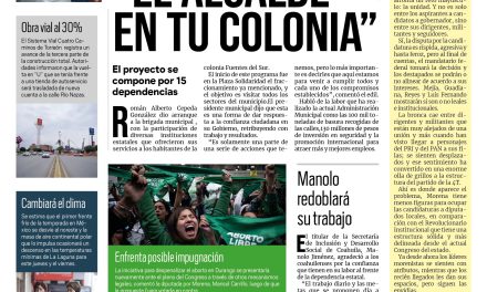 Portada Región Lagunera [29 de septiembre de 2022] Inicia en Torreón «El Alcalde en tu Colonia»; Respalda Román Cepeda actividades de lectura; y más…