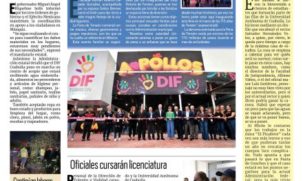 Portada Región Lagunera [4 de septiembre de 2022] Inauguran la Feria de Torreón; Oficiales de Torreón cursarán licenciatura; y más…