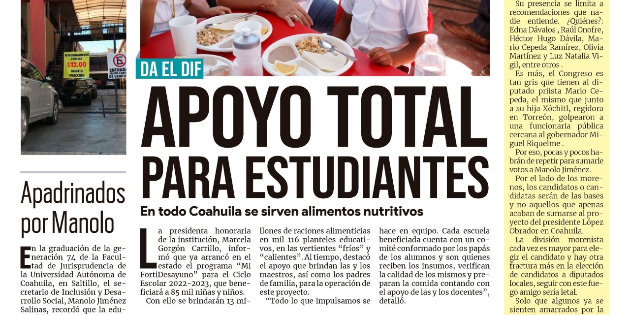 Portada RCG MEDIA [26 de septiembre de 2022] Apoyo total para estudiantes; Avanza puente peatonal y más…